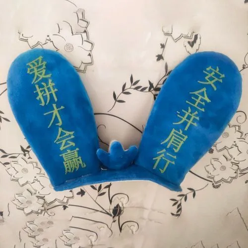 Rabbit Glow Ears helmet ornament with Velcro bottom for ski helmet customisation