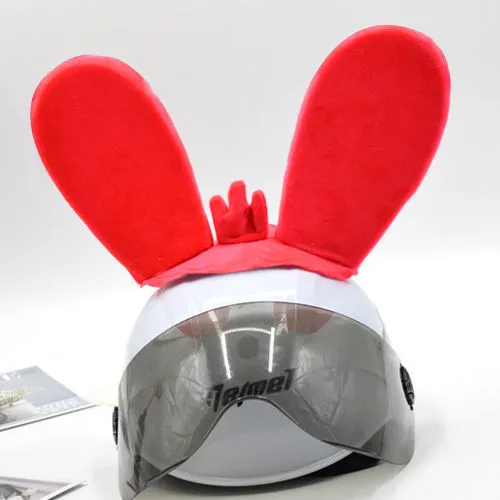 Rabbit Glow Ears helmet ornament with Velcro bottom for ski helmet customisation