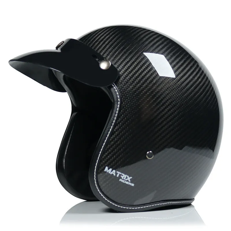 Retro ABS motorcycle helmet for men in matte black finish available in sizes M to 2XL