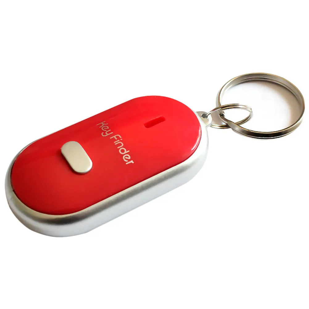 Plastic LED whistle control induction key ring key finder in compact 2.5cm x 8cm size for anti-lost use