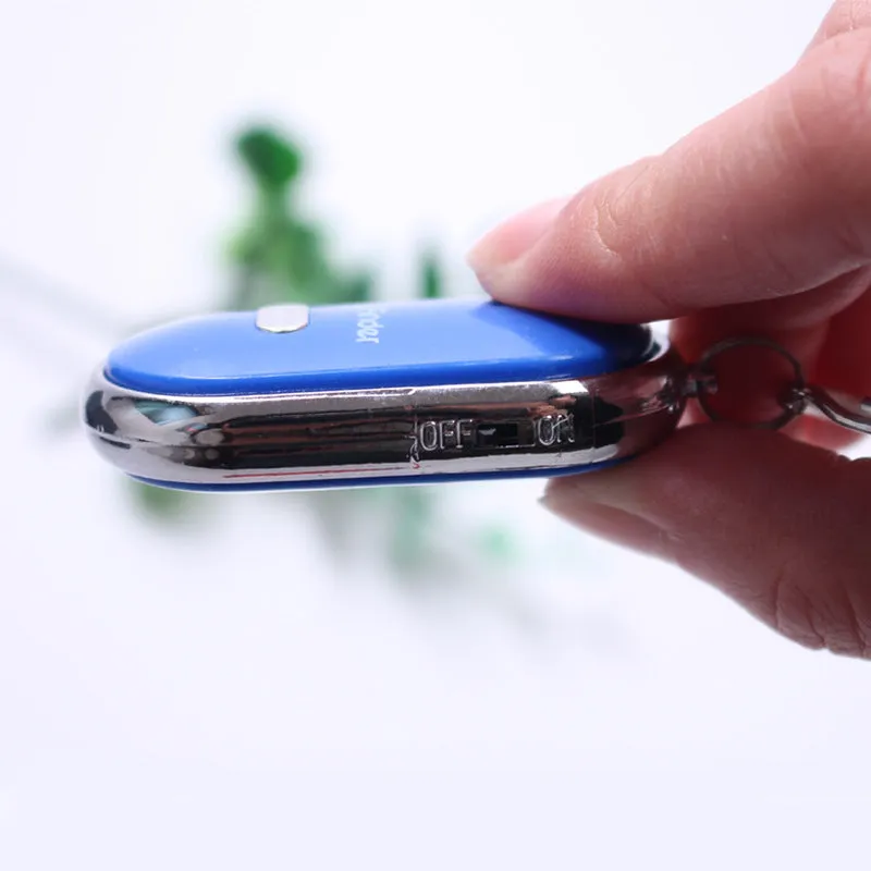 Plastic LED whistle control induction key ring key finder in compact 2.5cm x 8cm size for anti-lost use