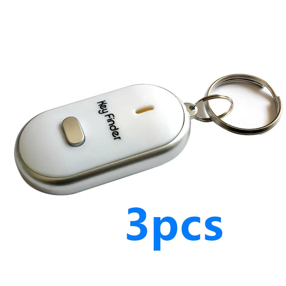 Plastic LED whistle control induction key ring key finder in compact 2.5cm x 8cm size for anti-lost use