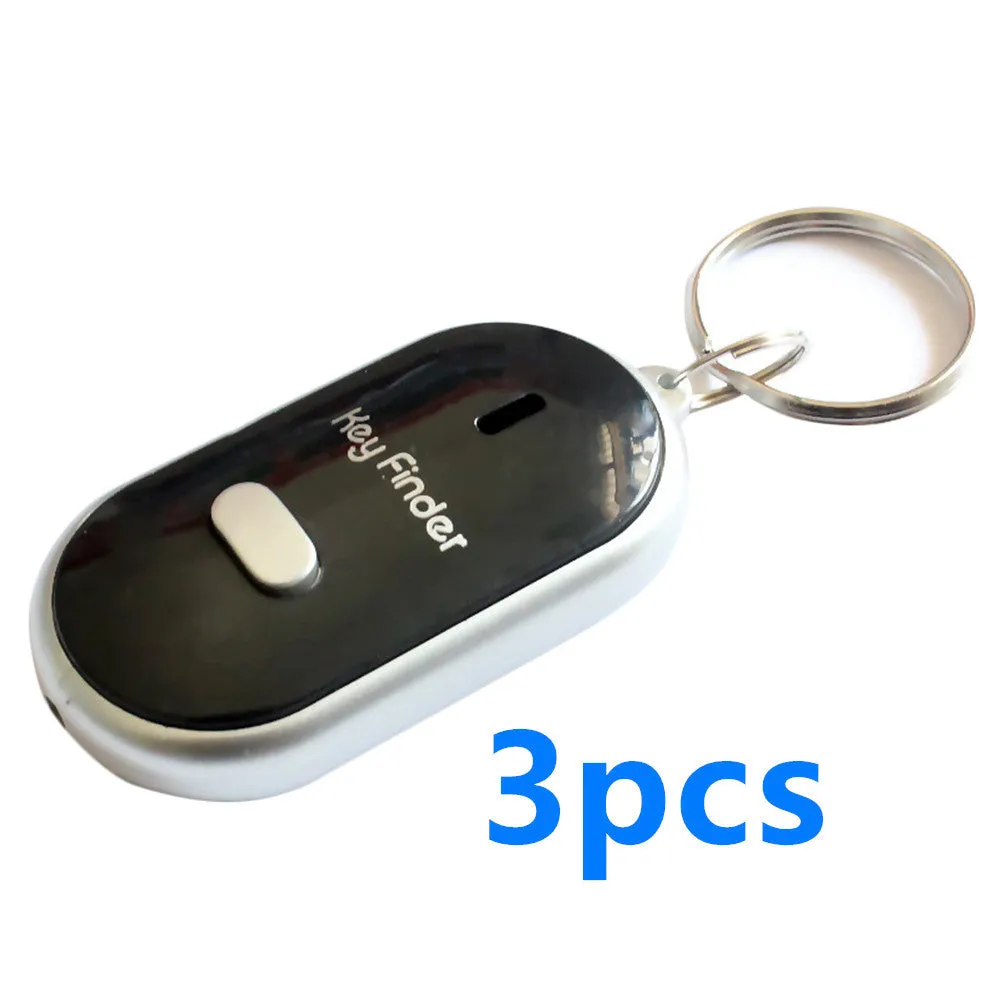 Plastic LED whistle control induction key ring key finder in compact 2.5cm x 8cm size for anti-lost use