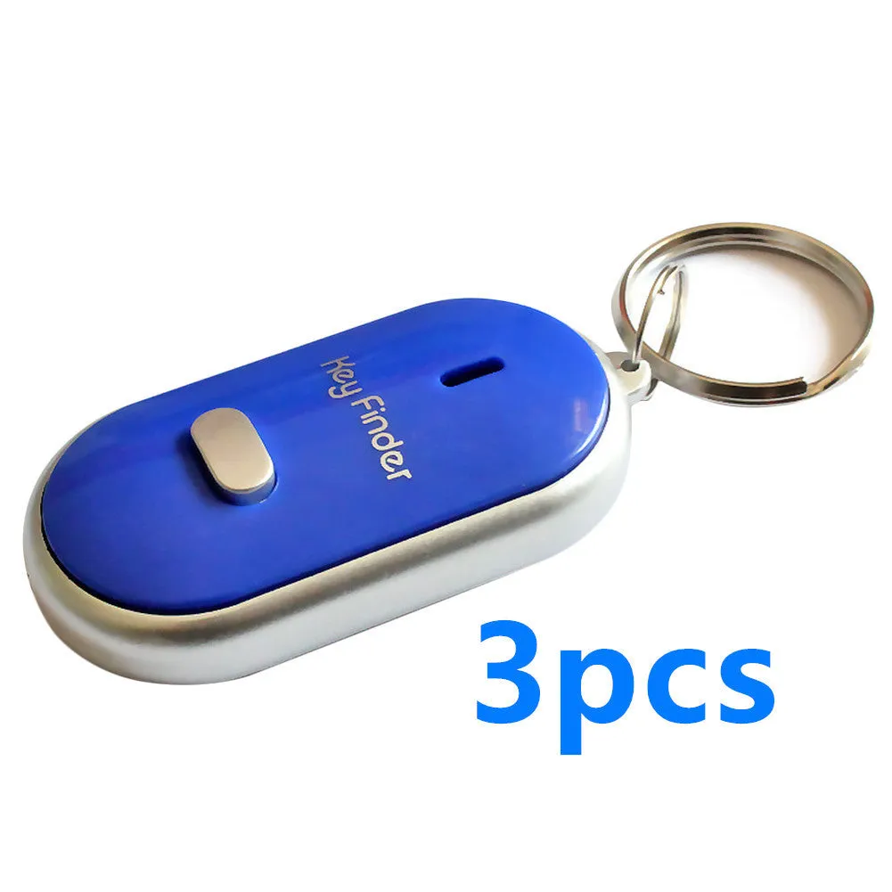 Plastic LED whistle control induction key ring key finder in compact 2.5cm x 8cm size for anti-lost use