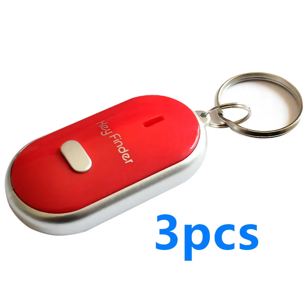 Plastic LED whistle control induction key ring key finder in compact 2.5cm x 8cm size for anti-lost use