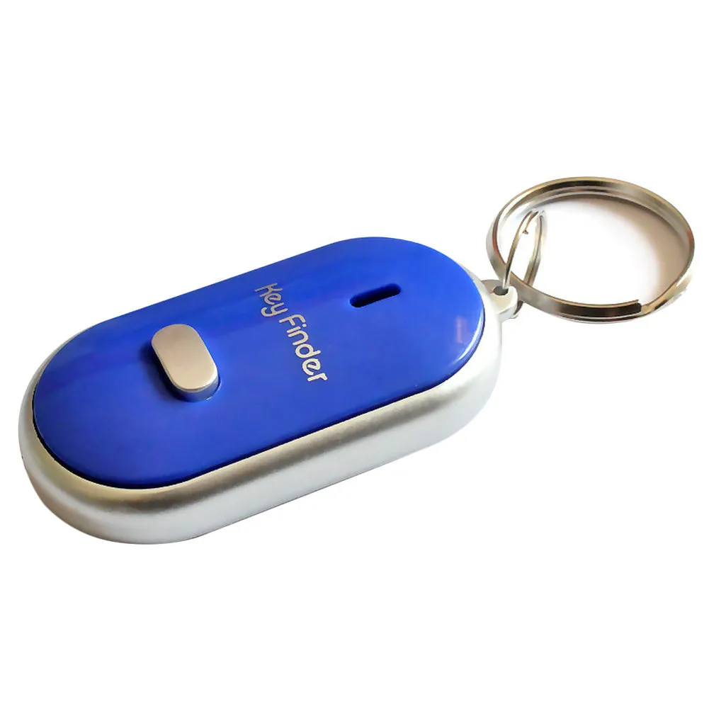 Plastic LED whistle control induction key ring key finder in compact 2.5cm x 8cm size for anti-lost use