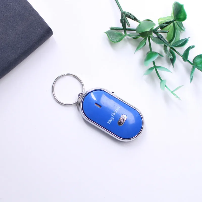 Plastic LED whistle control induction key ring key finder in compact 2.5cm x 8cm size for anti-lost use