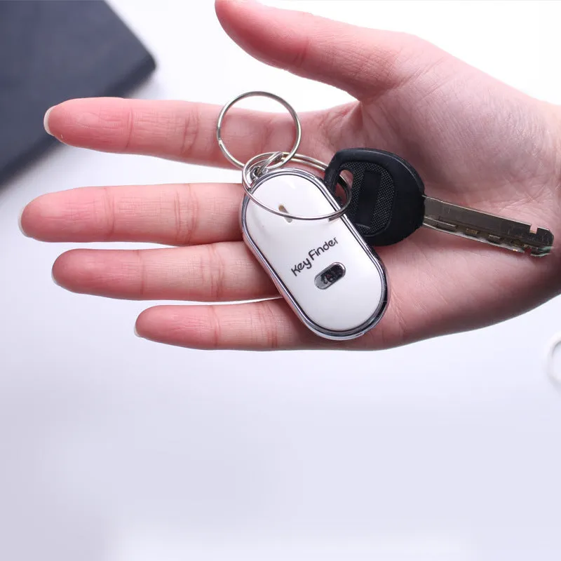 Plastic LED whistle control induction key ring key finder in compact 2.5cm x 8cm size for anti-lost use