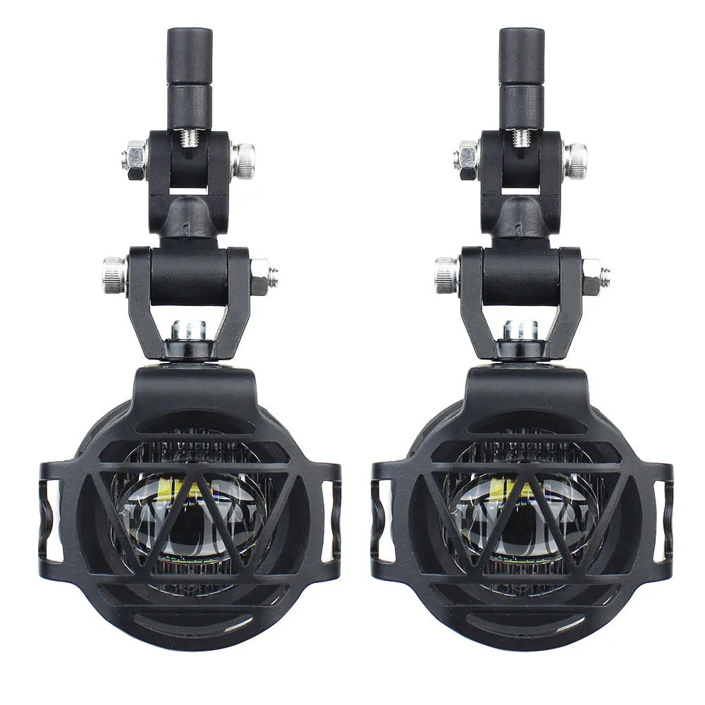 Compact LED fog lamp with aluminium housing and PC lens for BMW motorcycle auxiliary lighting