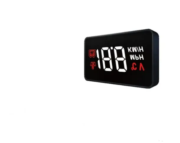 A100 OBD II head up display projecting vehicle speed on windscreen, with white or green light option