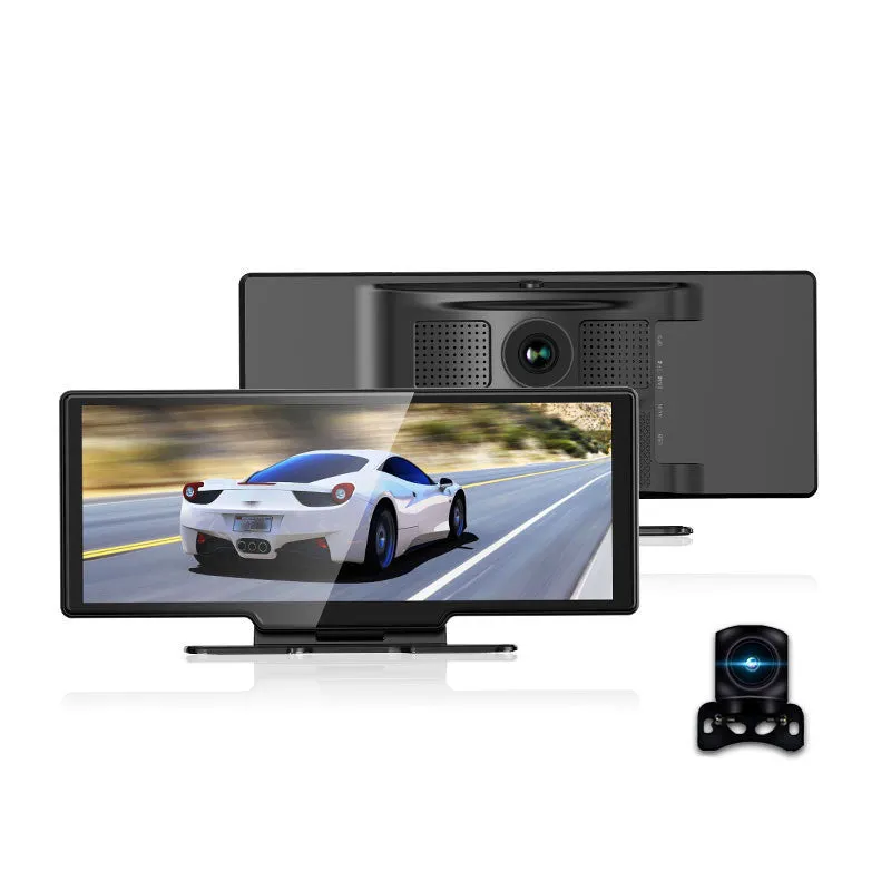 2.5K 11-inch black dash cam with 170° wide angle lens on dashboard