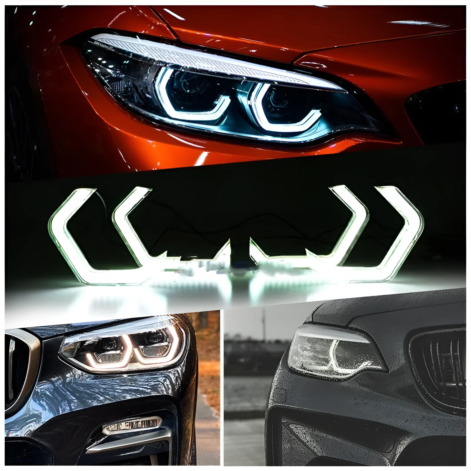 RGB LED angel eyes with crystal acrylic cover for BMW F30 F32 M3 M4 F80 F82 M5 E90