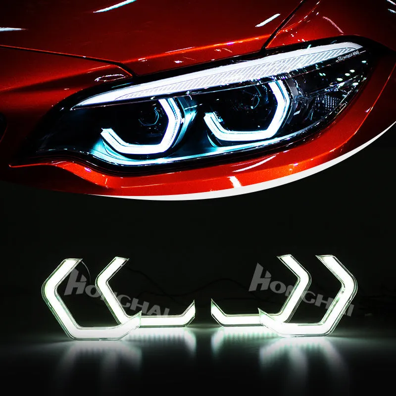RGB LED angel eyes with crystal acrylic cover for BMW F30 F32 M3 M4 F80 F82 M5 E90
