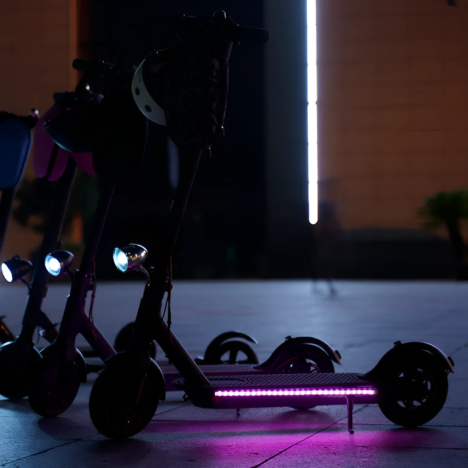 LED strip flashlight RGB bar lamp on electric scooter for night safety, multi-mode, waterproof, 304 stainless steel, decorative lamp