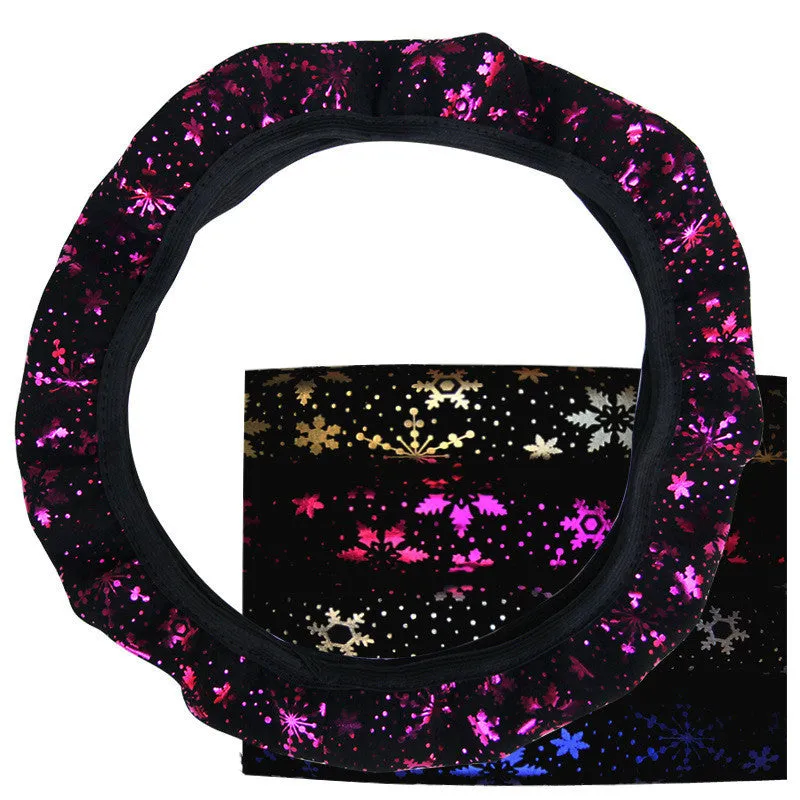 Hot Gilded Snowflake car steering wheel cover in Korean style flash gold for 37-38cm universal fit