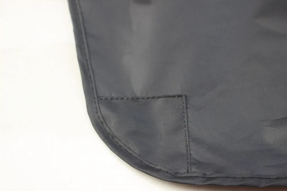 Magnetic car windscreen snow cover in black with silver back, 210x120cm size, six magnets visible