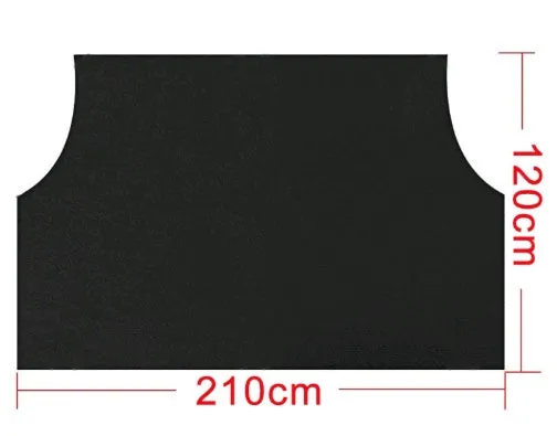 Magnetic car windscreen snow cover in black with silver back, 210x120cm size, six magnets visible