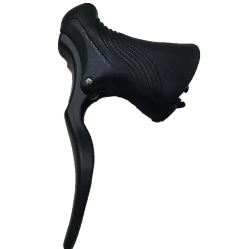 Pair of black aluminium road bicycle brake handles for 22.2mm and 23.8mm handlebars.