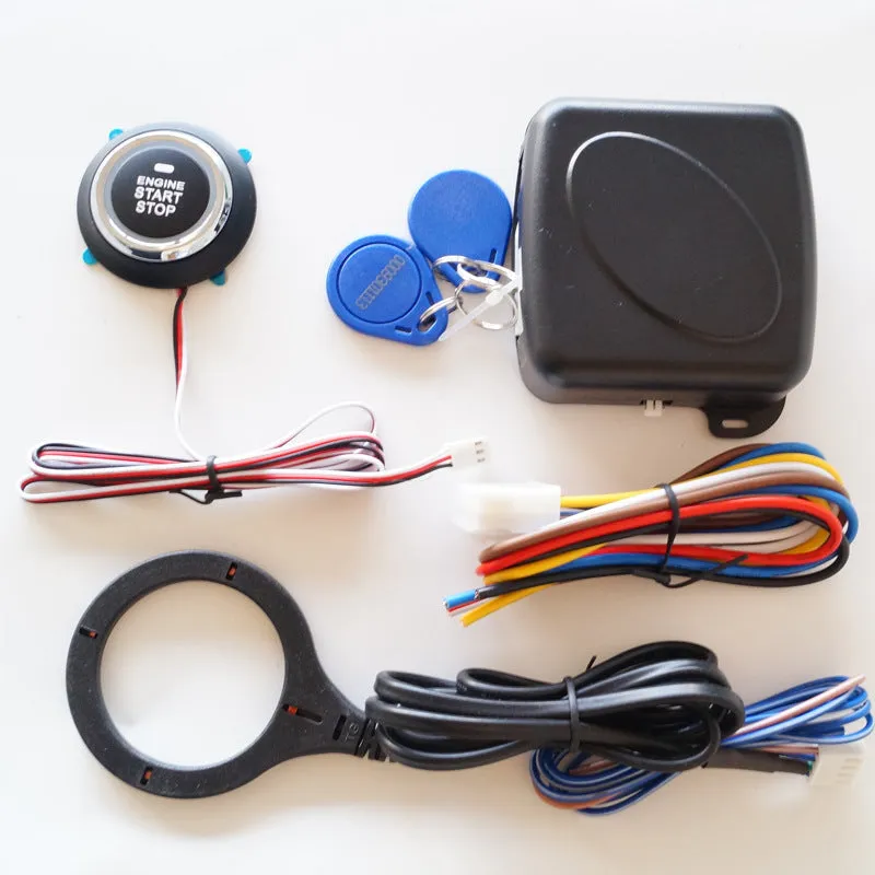 12V car one-key start system with RFID anti-theft in black ABS material for automatic cars