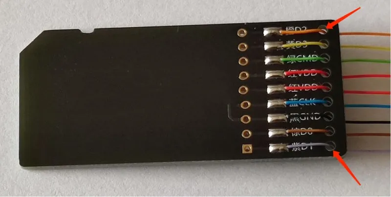 EMMC read and write tool for car audio host maintenance with SD card connector