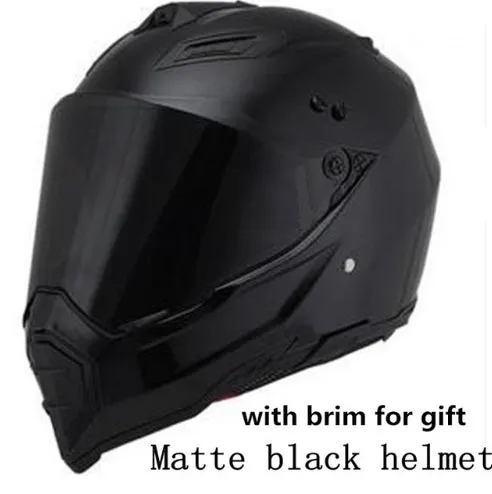 Dual-use full face motorcycle helmet in ABS material, side view showing full face shell and rally-style design