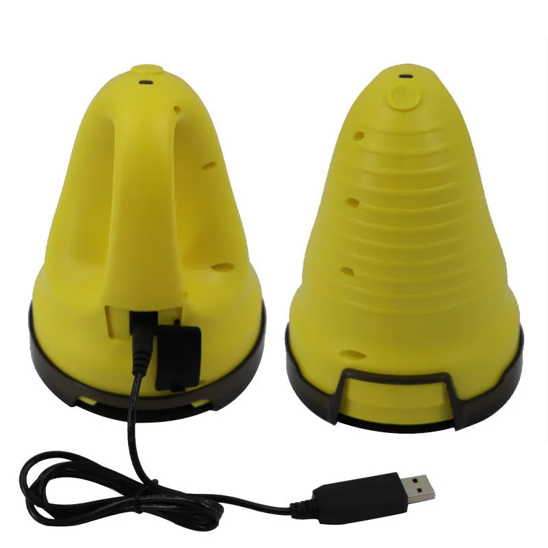Yellow electric car snow scraper with ABS body and 3000mAh lithium battery for windscreen ice removal
