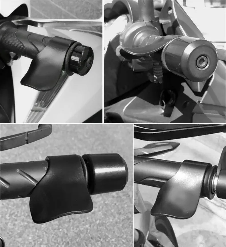 Black motorcycle booster cruise assist throttle rest on handlebar for long distance riding