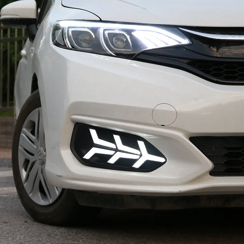 Car modified two-color daytime running light with ABS fog lamp frame and acrylic lens