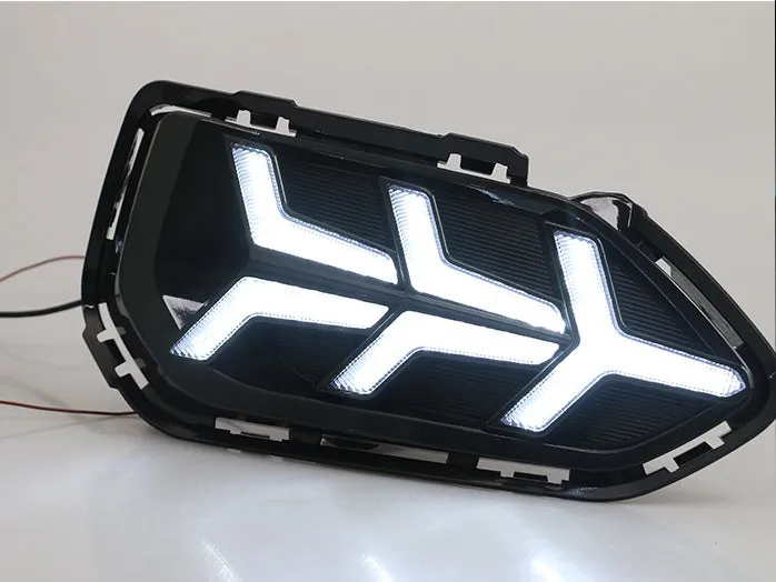 Car modified two-color daytime running light with ABS fog lamp frame and acrylic lens