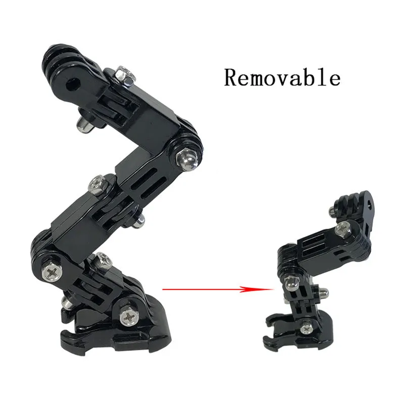 Black ABS stainless steel camera bracket for motorcycle helmet mobile phone holder