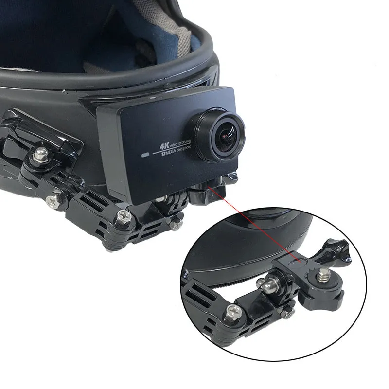 Black ABS stainless steel camera bracket for motorcycle helmet mobile phone holder