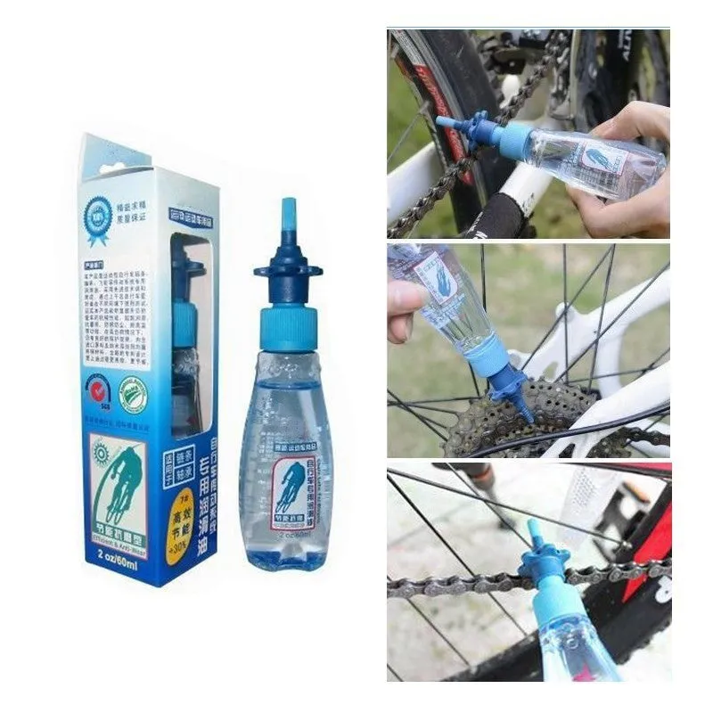 Drip Less Bicycle Chain Lubricant 60ml blue bottle, mess-free liquid plastic chain coating