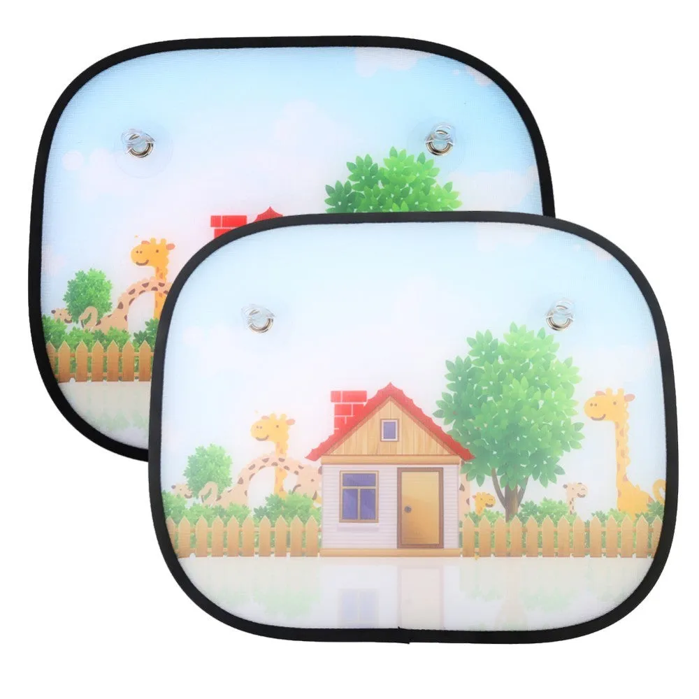 Universal mesh car window sunshade with suction cups, 44x35.5cm, in Zebra pattern