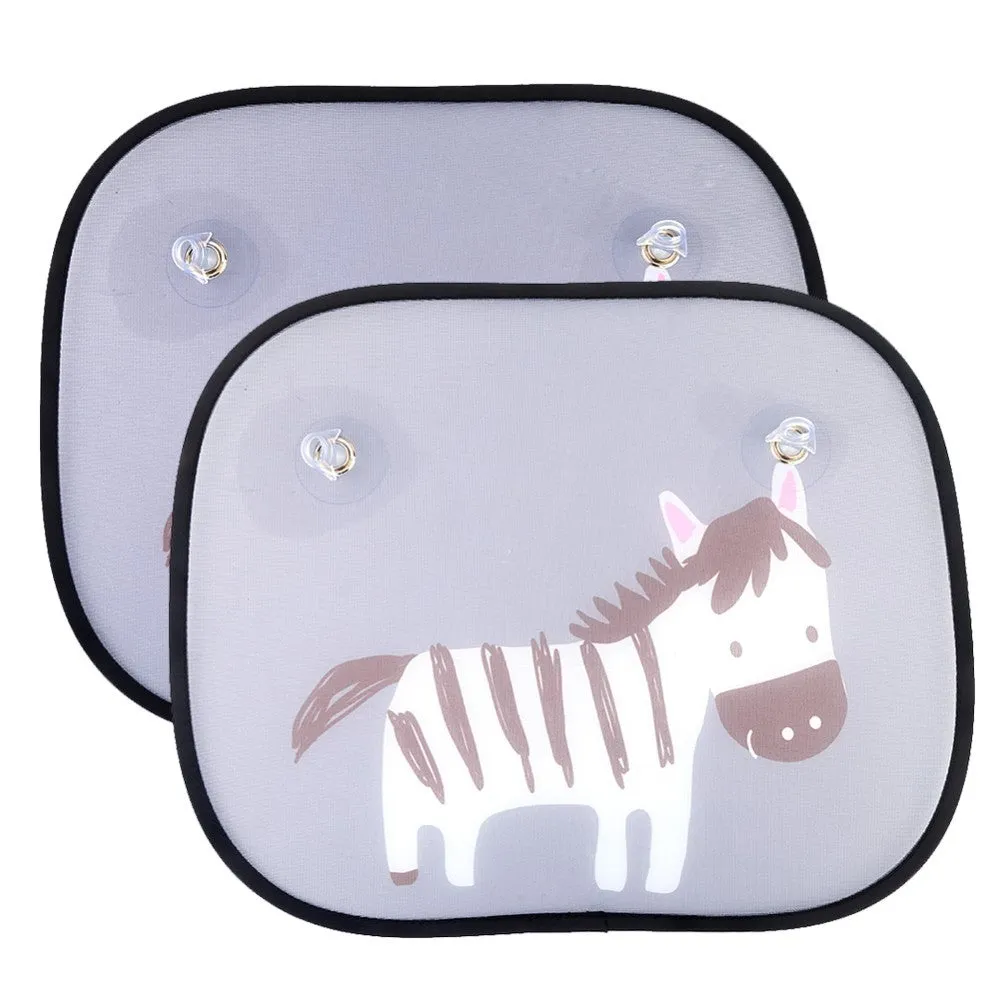 Universal mesh car window sunshade with suction cups, 44x35.5cm, in Zebra pattern