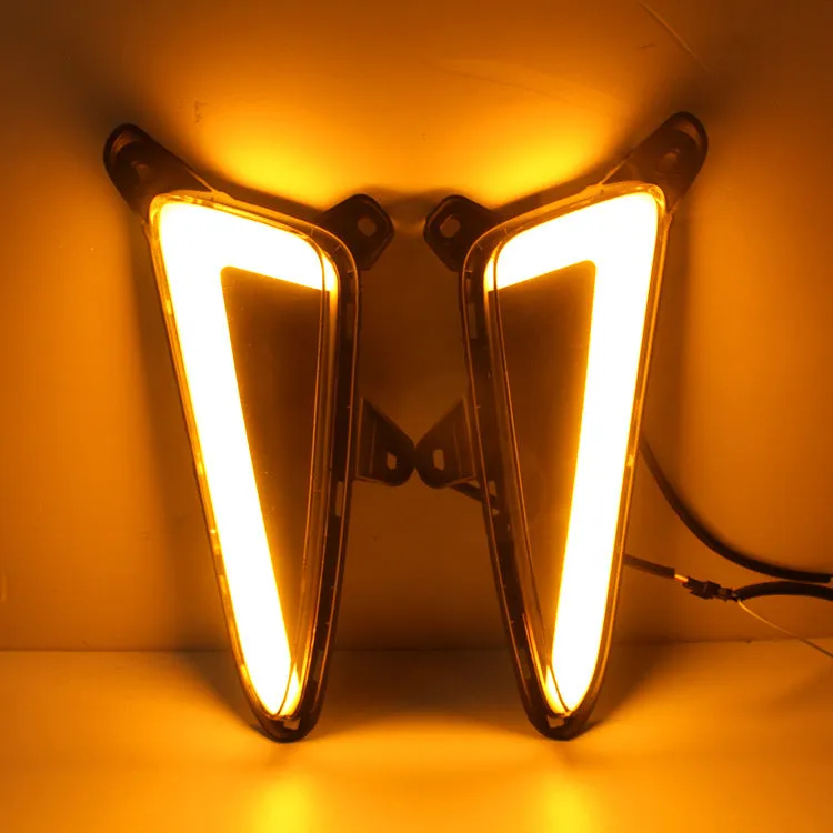 LED daytime running lights fog lights modified yellow light steering for 17 Toyota C-HR close up