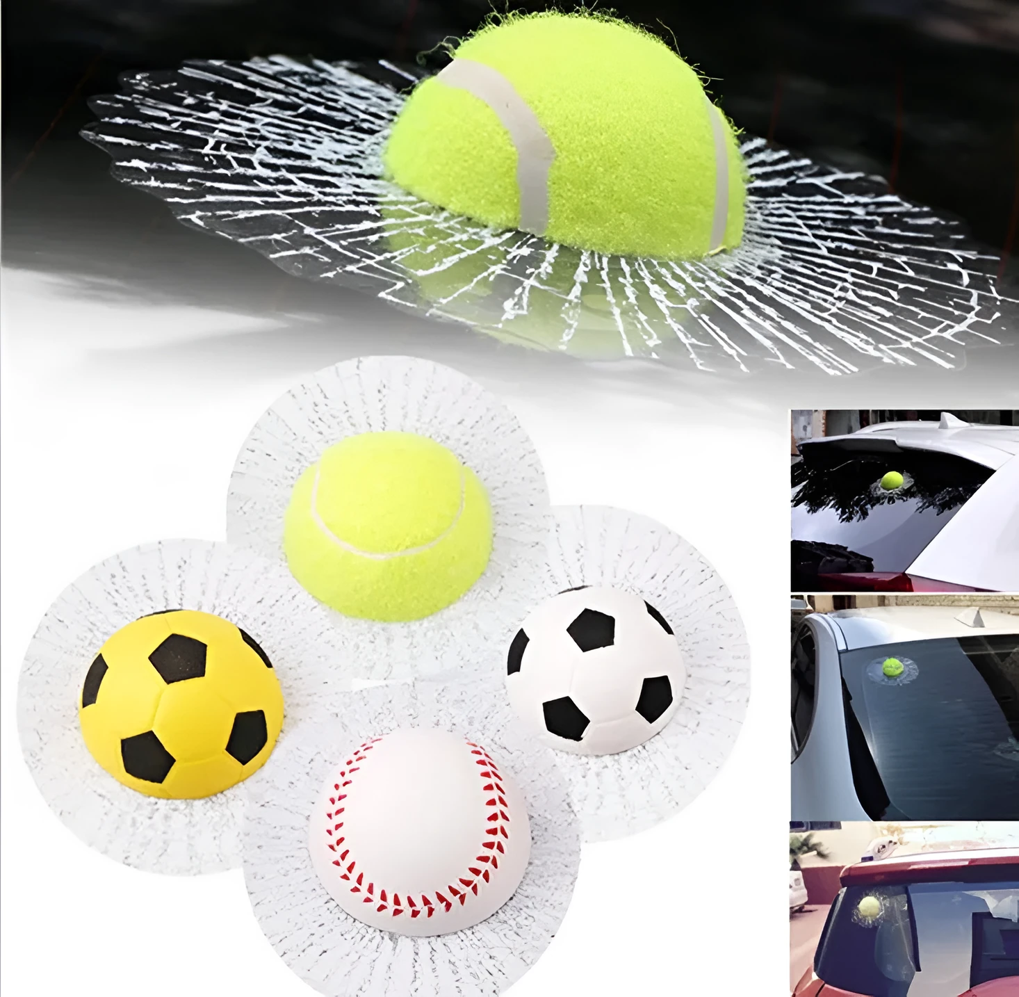 Car 3D sports ball air freshener set of six with basketball, football, tennis, and baseball shapes in PVC/EVA