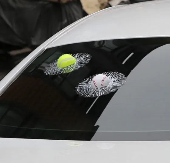 Car 3D sports ball air freshener set of six with basketball, football, tennis, and baseball shapes in PVC/EVA