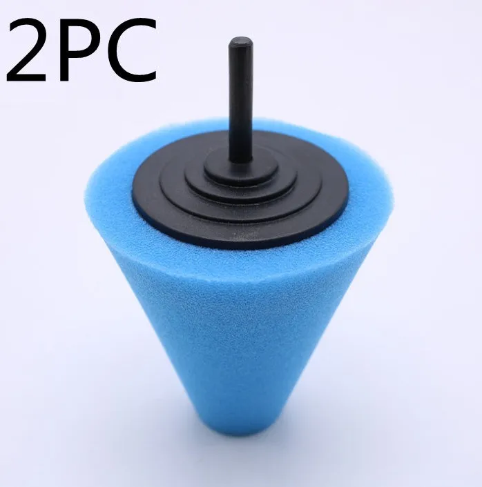 Car polishing sponge disc with net steel ring and 6mm handle, colour-coded for different abrasiveness levels