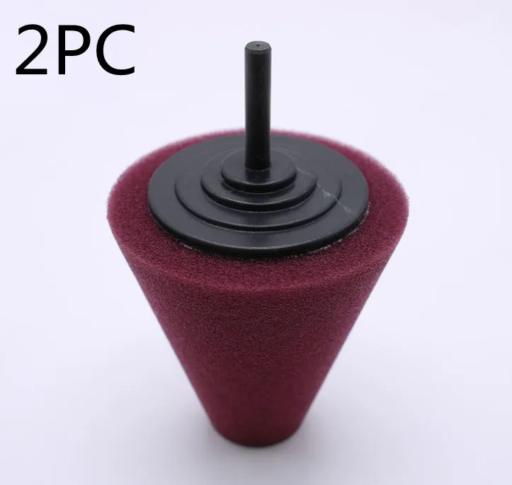 Car polishing sponge disc with net steel ring and 6mm handle, colour-coded for different abrasiveness levels