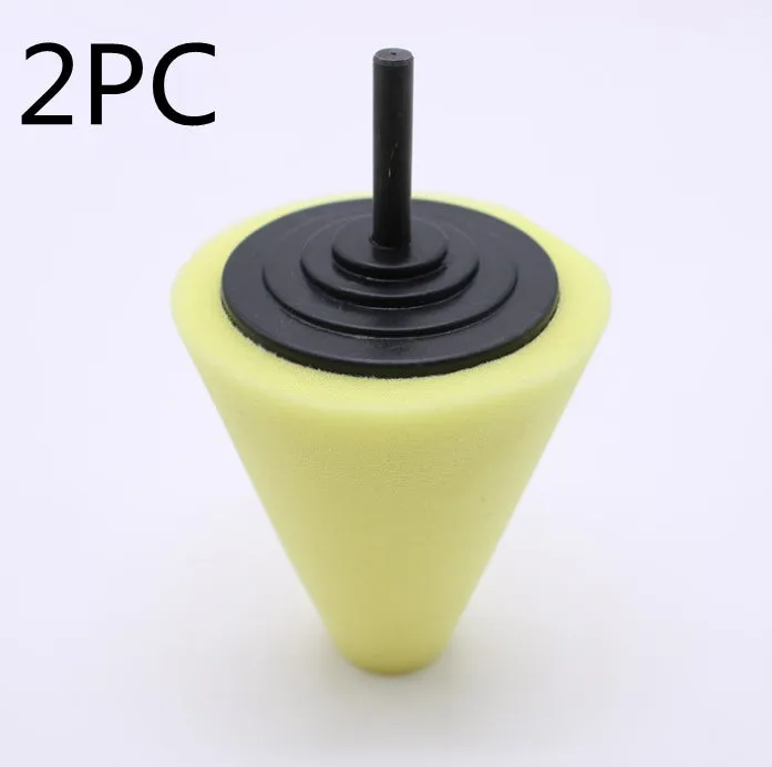 Car polishing sponge disc with net steel ring and 6mm handle, colour-coded for different abrasiveness levels