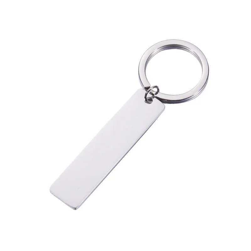 Custom laser engraved Spotify scan code keychain in stainless steel with metal keyring, rectangular pendant, unisex design, black colour