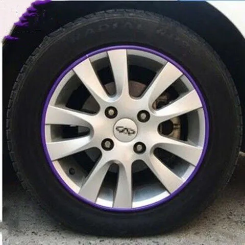 8m PET wheel rim protector strips in ten colours with 3M adhesive tape for alloy rims up to 22 inches