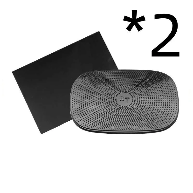 Black PU nano non-slip mat for car dashboard holding a mobile phone securely