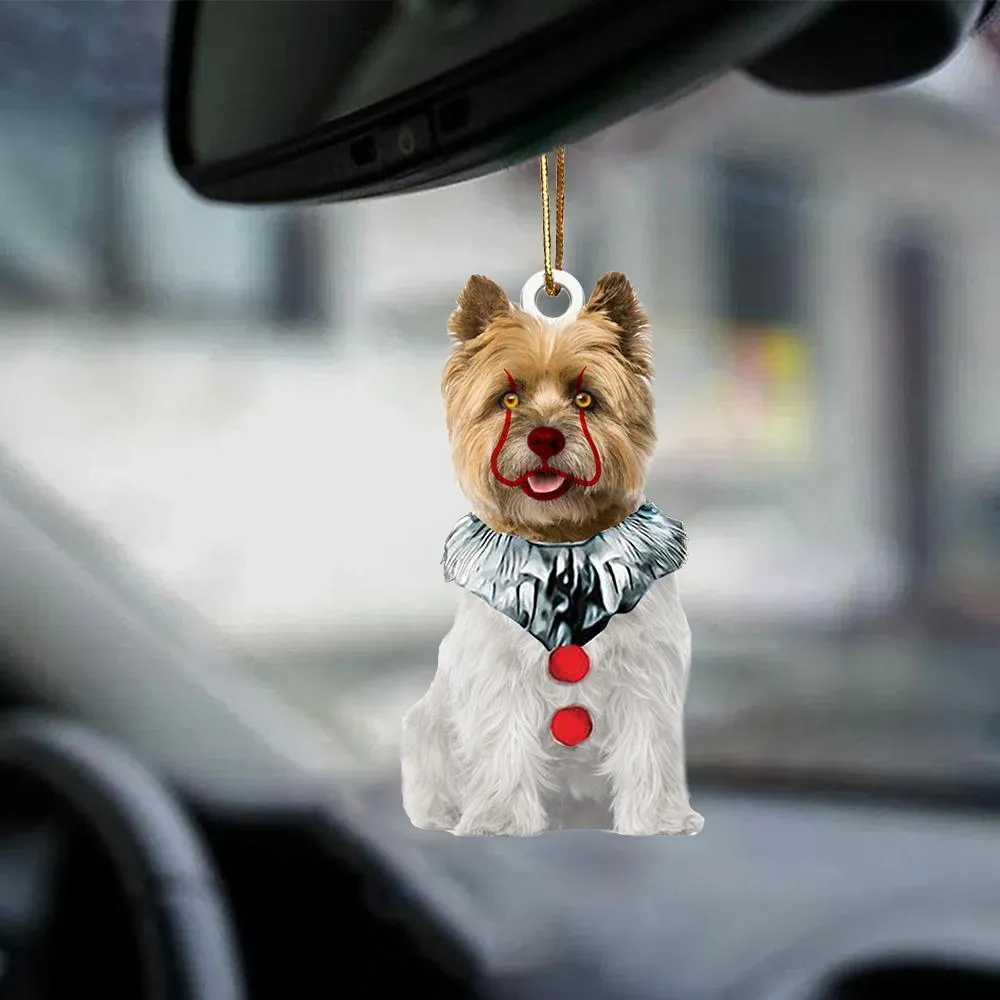 Clear acrylic hanging pendant with sleeping dog angel design