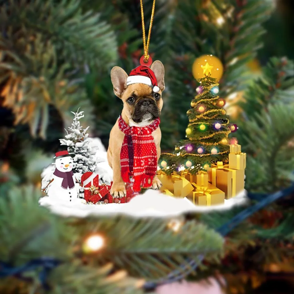 Clear acrylic hanging pendant with sleeping dog angel design