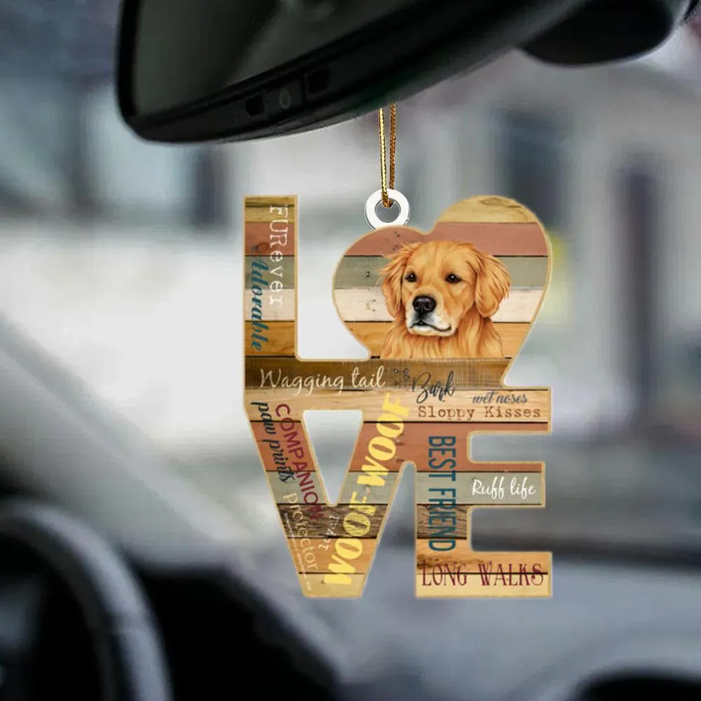 Clear acrylic hanging pendant with sleeping dog angel design