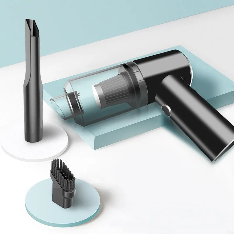 Wireless handheld car vacuum cleaner in black colour showing compact design for vehicle interior cleaning