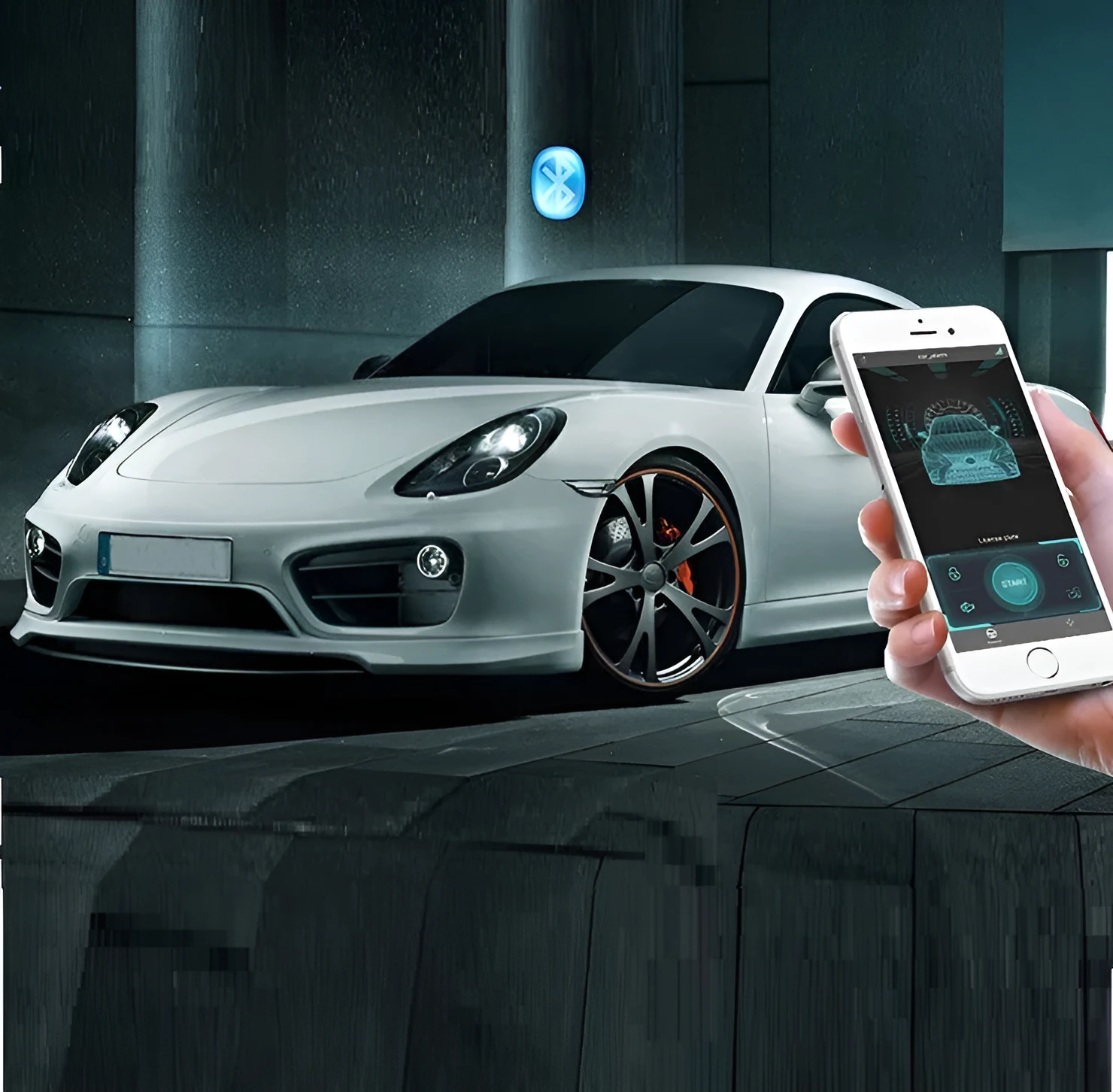 Black VT-300BT Bluetooth car alarm anti-theft device for 12V vehicles without remote control