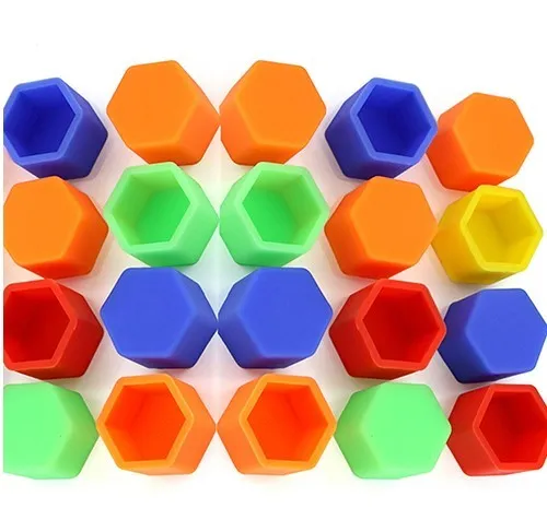 Set of 20 silicone car wheel nut covers in various colours including blue green red violet yellow for rims exterior bolt caps