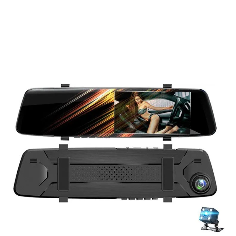 HD night vision dual lens dash cam with 5-inch screen and 170-degree wide-angle lens for front and rear car recording